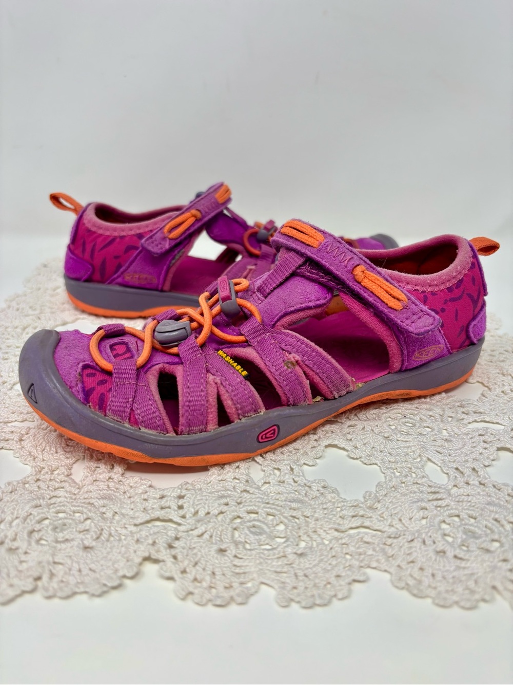 Keen Moxie Waterproof Sandals Closed Toe Purple Pink Washable Little Girl’s 13
